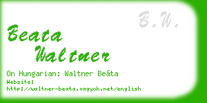 beata waltner business card